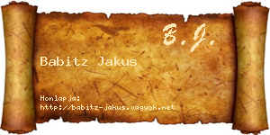 Babitz Jakus névjegykártya